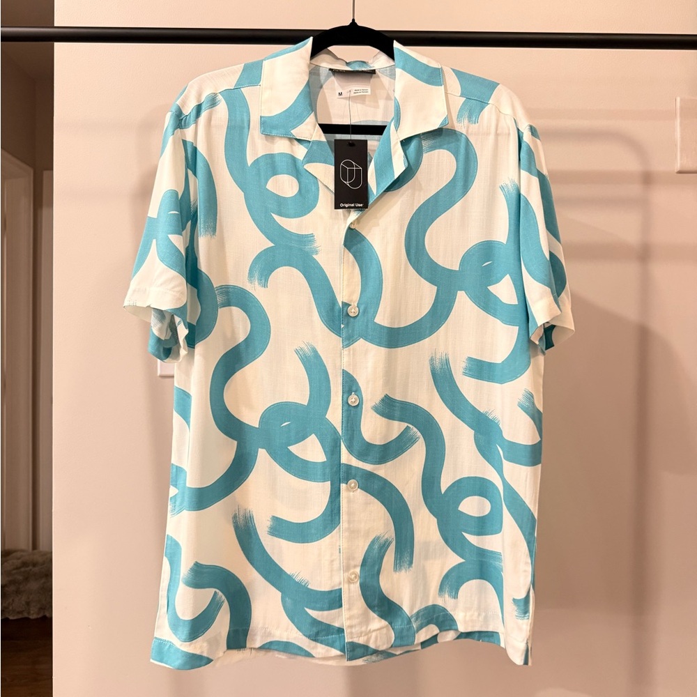 Original Use Teal and White Casual Shirt